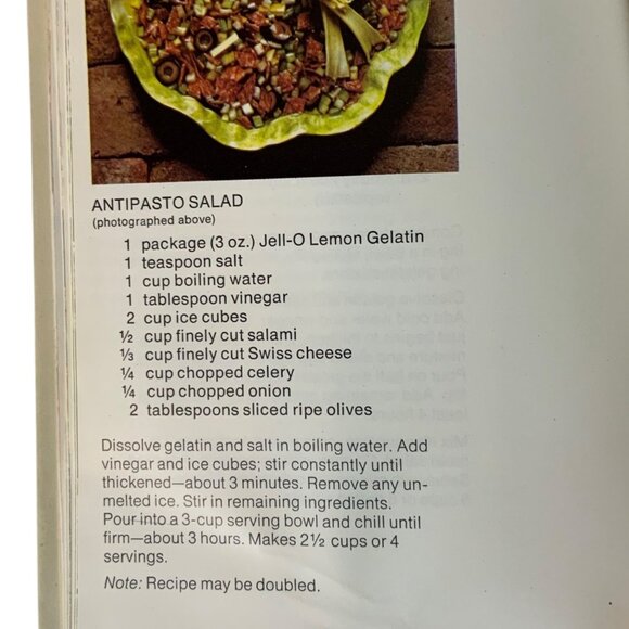 The New Joys Of Jell-O Recipe Book Cookbook 3rd Edition 1975 Hardcover - Picture 8 of 9